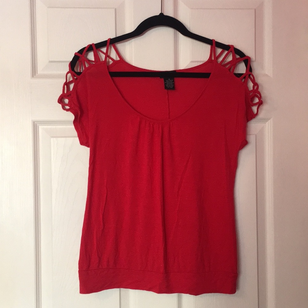 Wet Seal Criss-Cross Shoulder Blouse